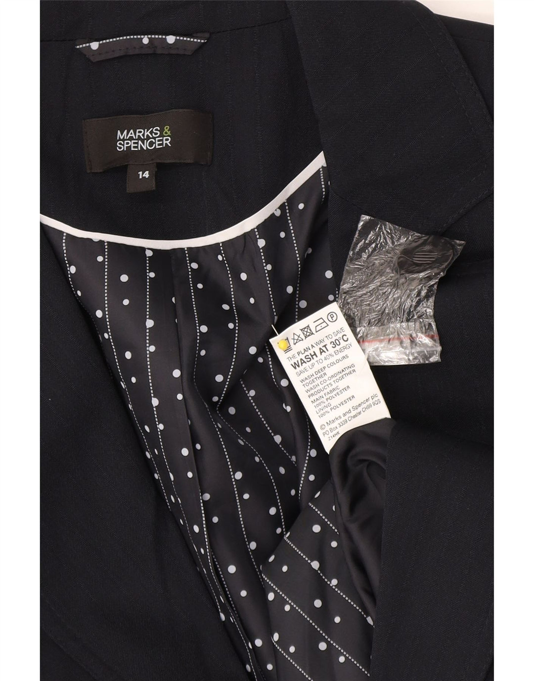 Marks & Spencer Damska marynarka UK 14 w średnie granatowe paski