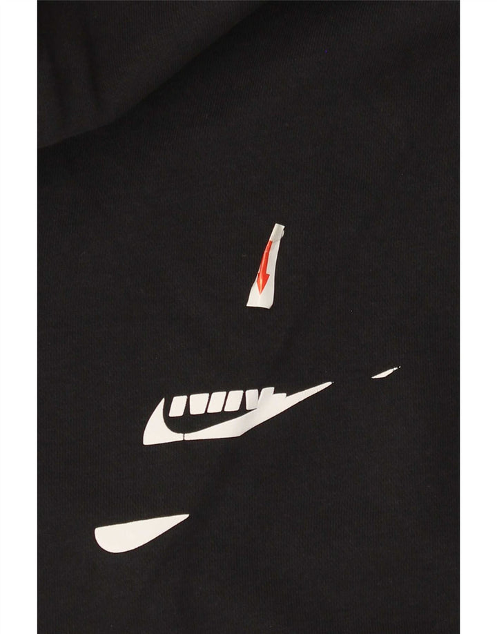 Męski sweter z kapturem Nike z grafiką, średni czarny, bawełniany