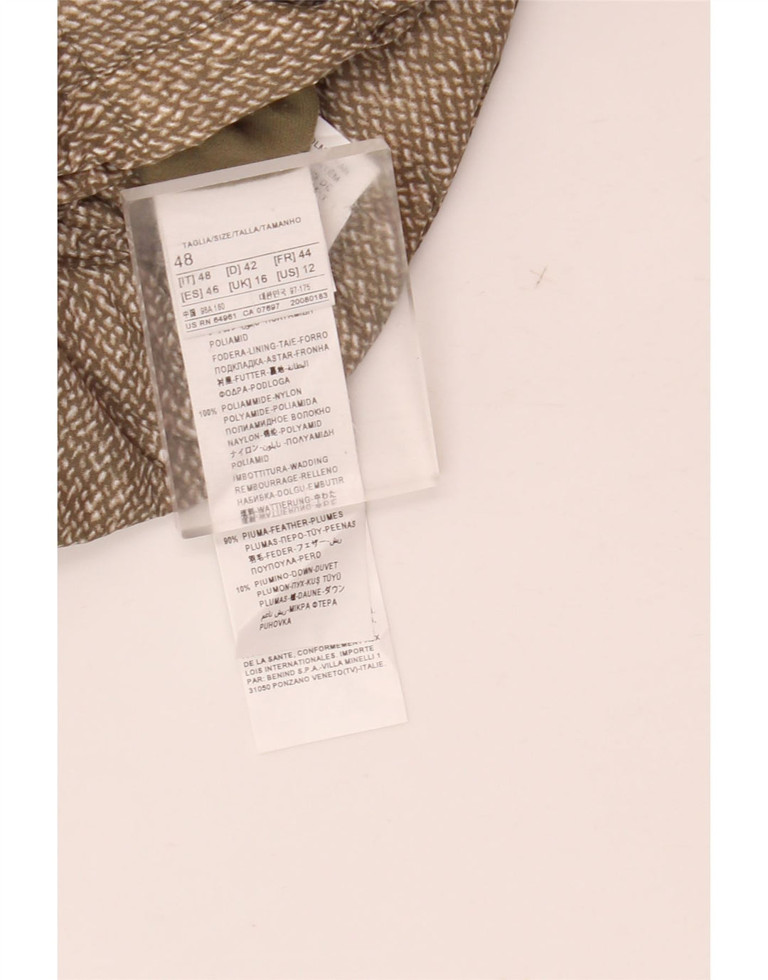 Dwustronna wyściełana kurtka damska Benetton UK 16, duża, zielona poliamid