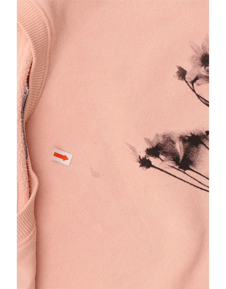CALVIN KLEIN JEANS Womens Oversized Sweatshirt Jumper UK 10 Small Pink