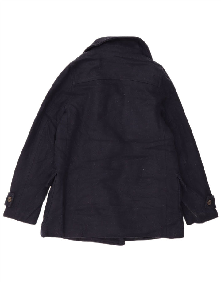 Jack Wills Damski płaszcz grochowy UK 12 Średni granatowy wełniany