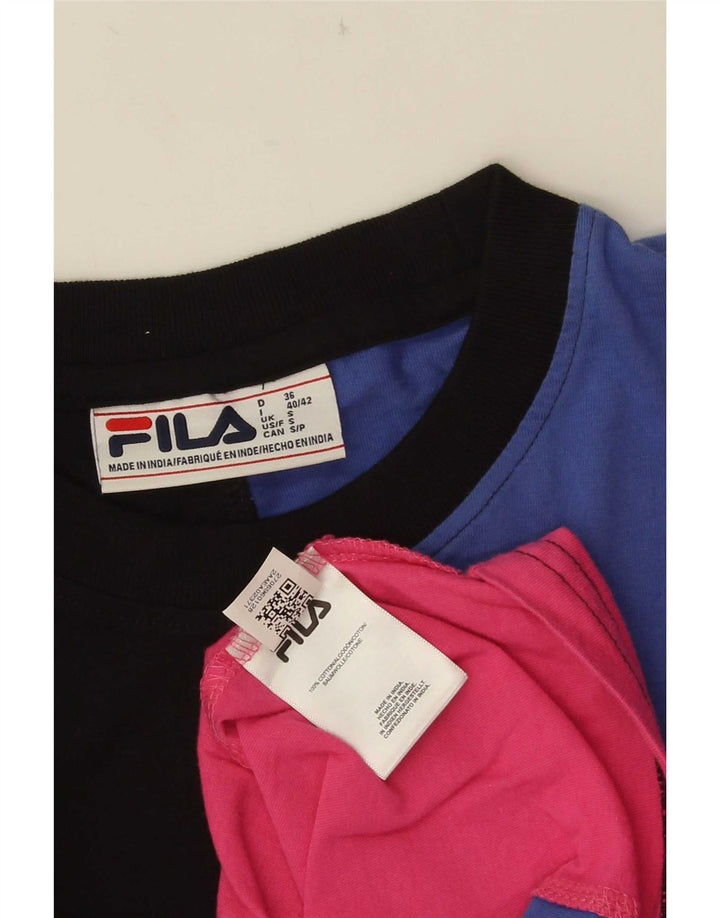 Męski T-shirt Fila z grafiką, mały, wielokolorowy, bawełniany z blokami kolorów