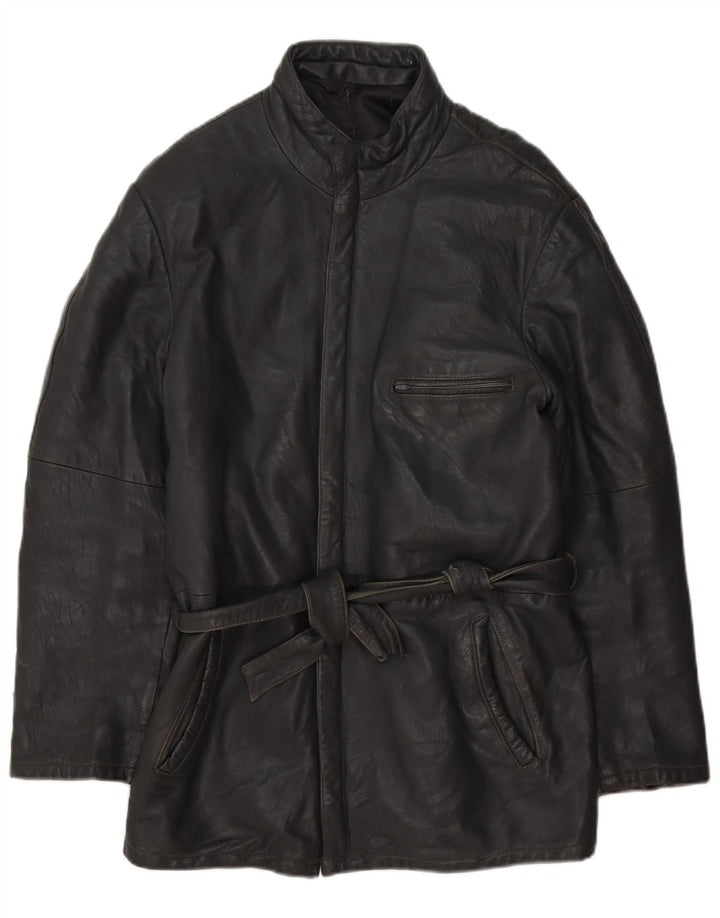 Vintage męska kurtka skórzana IT 50 duża czarna skóra