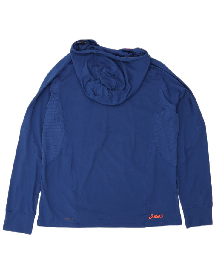 Męska koszulka z kapturem i długim rękawem XL, XL, Asics, niebieski poliester