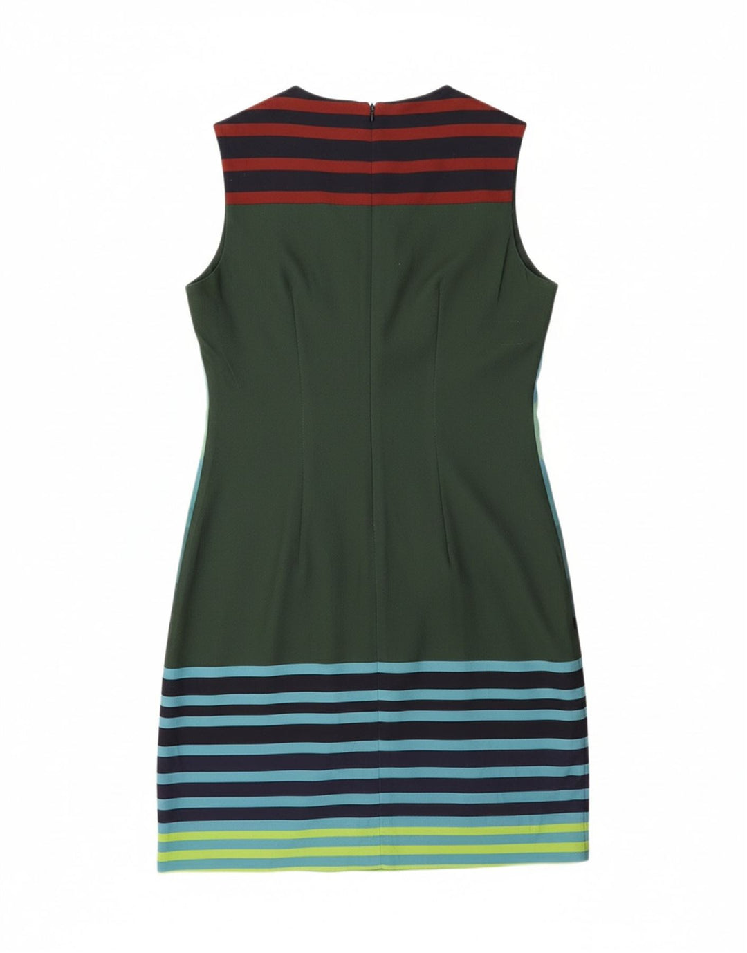 DESIGUAL Womens Graphic Sheath Dress EU 38 Medium Multicoloured Striped Vintage Desigual and Second-Hand Desigual from Messina Hembry 
