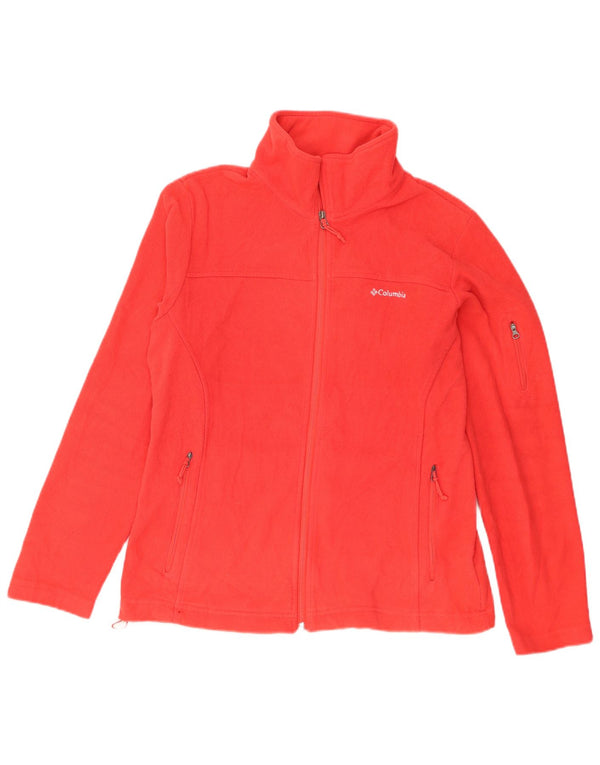Columbia Womens Fleece Jacket UK 16 Large Red Polyester
