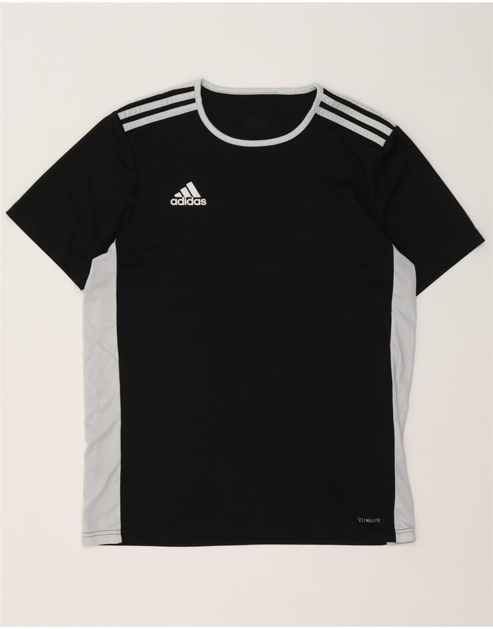 Męska koszulka Adidas Climalite Top, średni czarny poliester z blokami kolorów