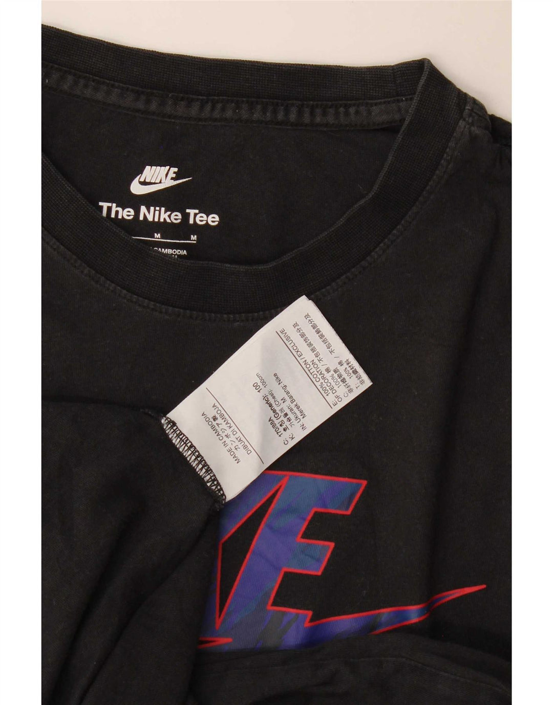 Męski T-shirt z grafiką Nike, średni czarny, bawełniany