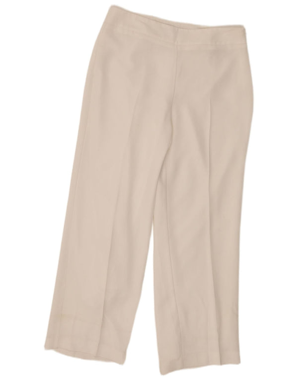 Marks & Spencer Damskie spodnie codzienne z wysokim stanem UK 14, duże, W32 L30, białe