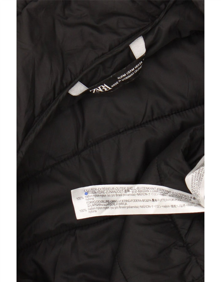 Damska wyściełana kamizelka Zara UK 14, średni czarny nylon