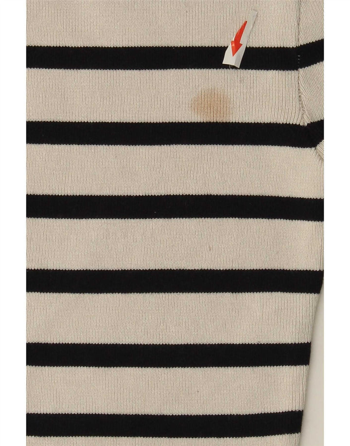 Damski krótki top Zara UK 8 Small White Striped Wiskoza
