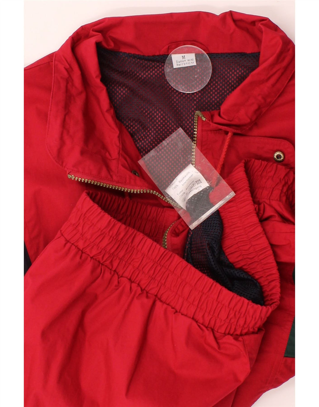 VINTAGE Mens Gilet UK 38 Medium Red Colourblock Cotton Vintage Vintage and Second-Hand Vintage from Messina Hembry 