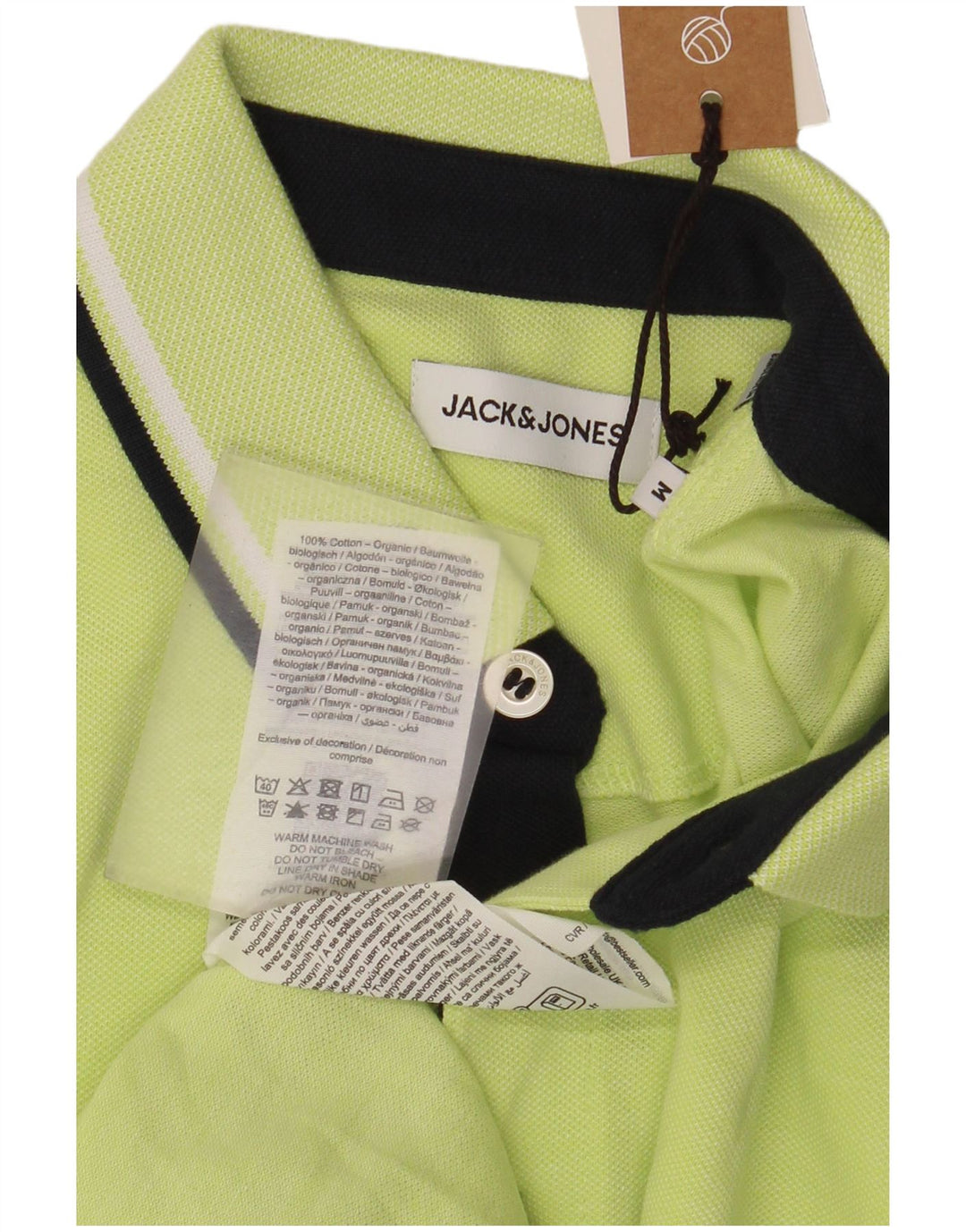Męska koszulka polo Jack & Jones, średnia, zielona bawełna