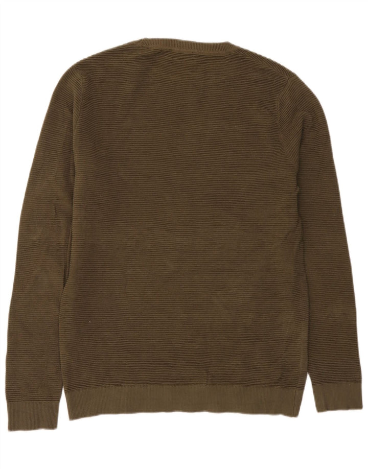 Męski sweter Jack & Jones z okrągłym dekoltem, średnia bawełna khaki