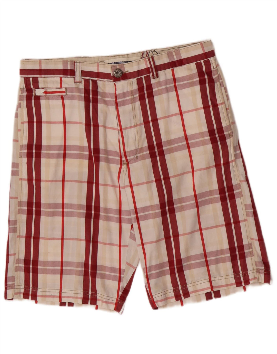 Męskie spodenki Chino Murphy & Nye W34, duże, bawełniane w czerwoną kratę