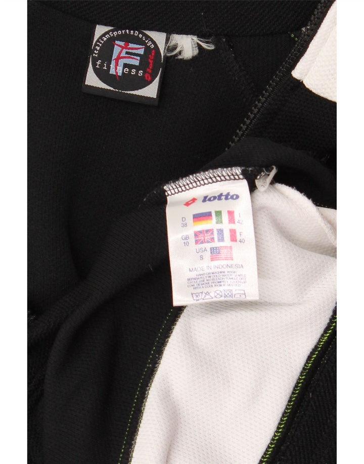 Damska bluza dresowa oversize Lotto UK 10, mała, czarna, z blokami kolorów