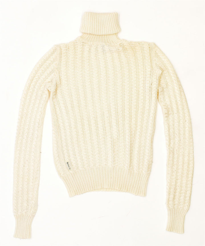 ARMANI JEANS Damski sweter z golfem EU 40, średni złamanej bieli