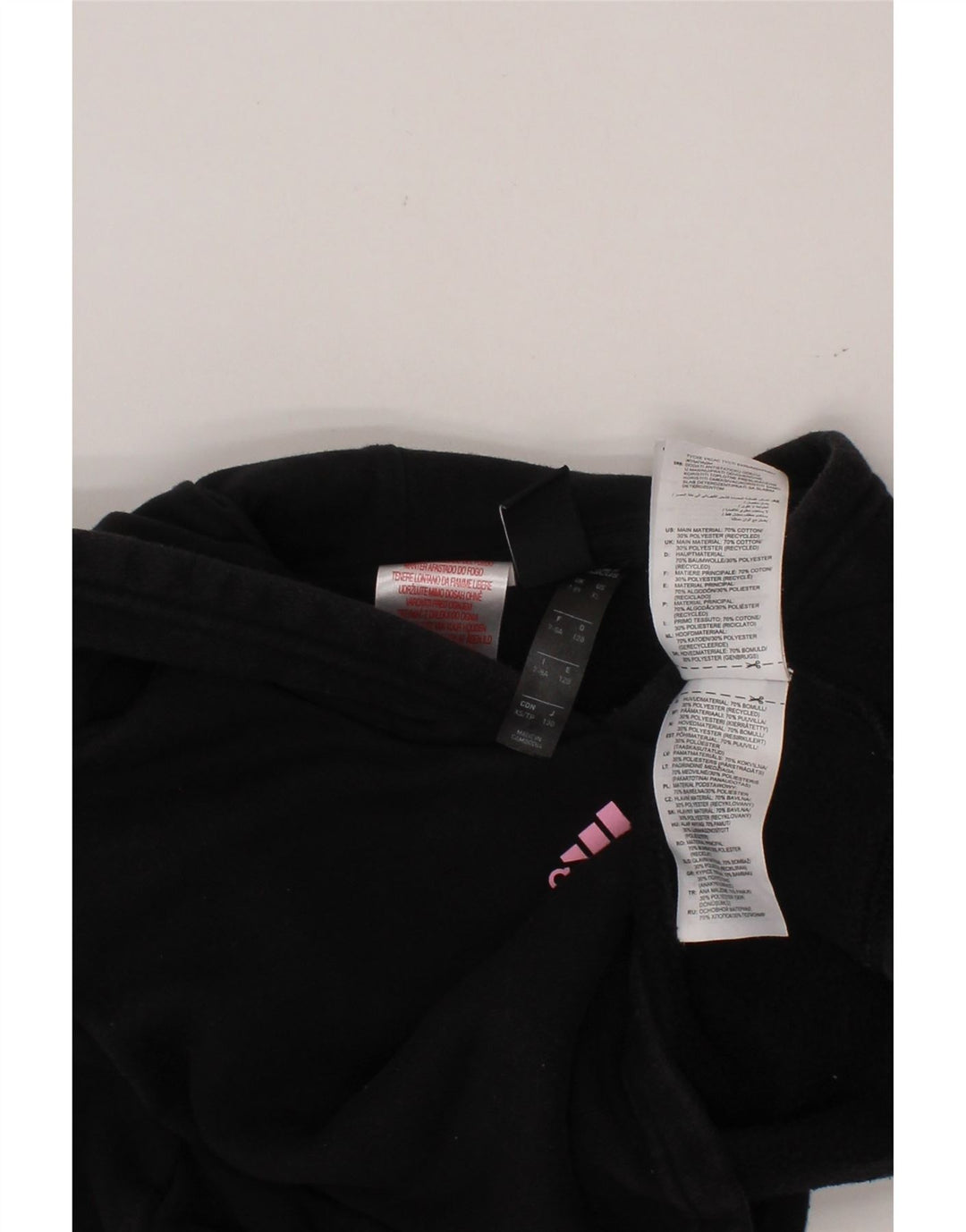 Dziewczęcy sweter z kapturem ADIDAS w wieku 7-8 lat, czarny, bawełniany