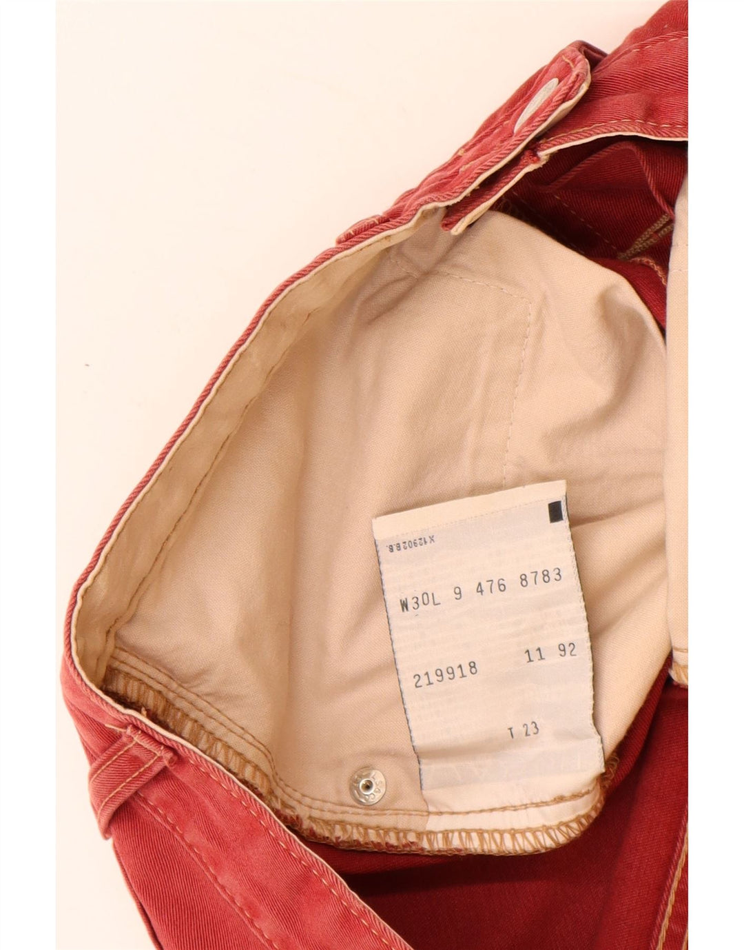 Męskie spodenki jeansowe LEVI'S 476 W30 Średnio czerwone, bawełniane