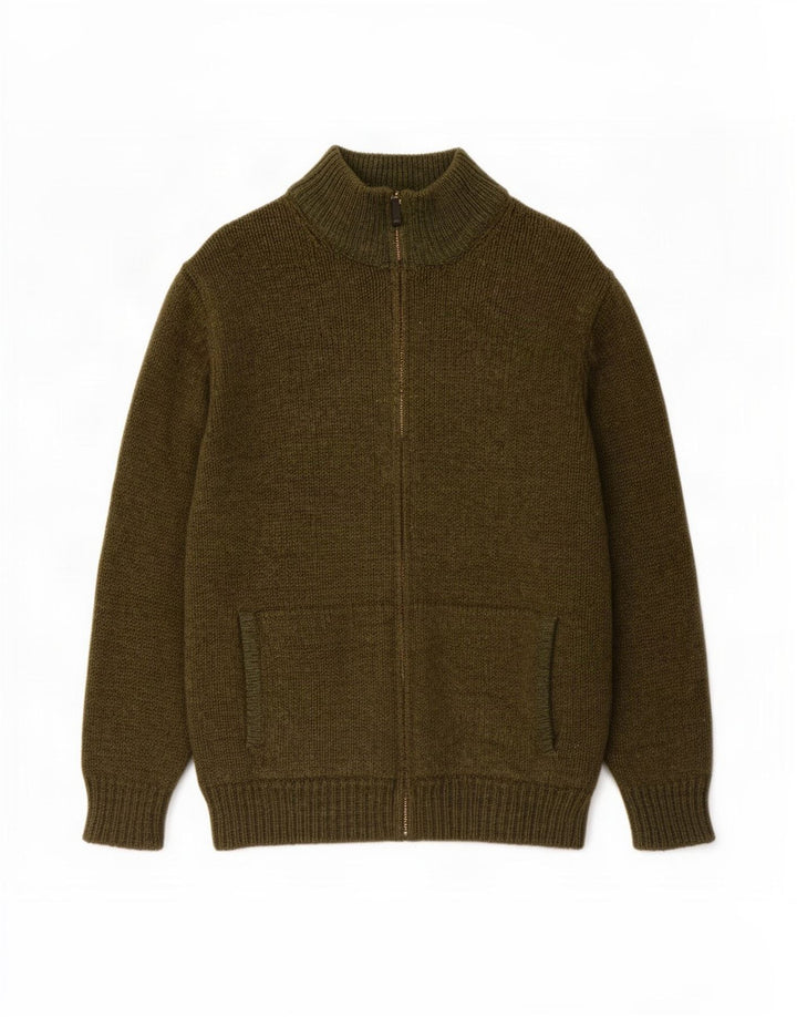 Męski sweter rozpinany L.L.Bean, duży, zielony, z owczej wełny