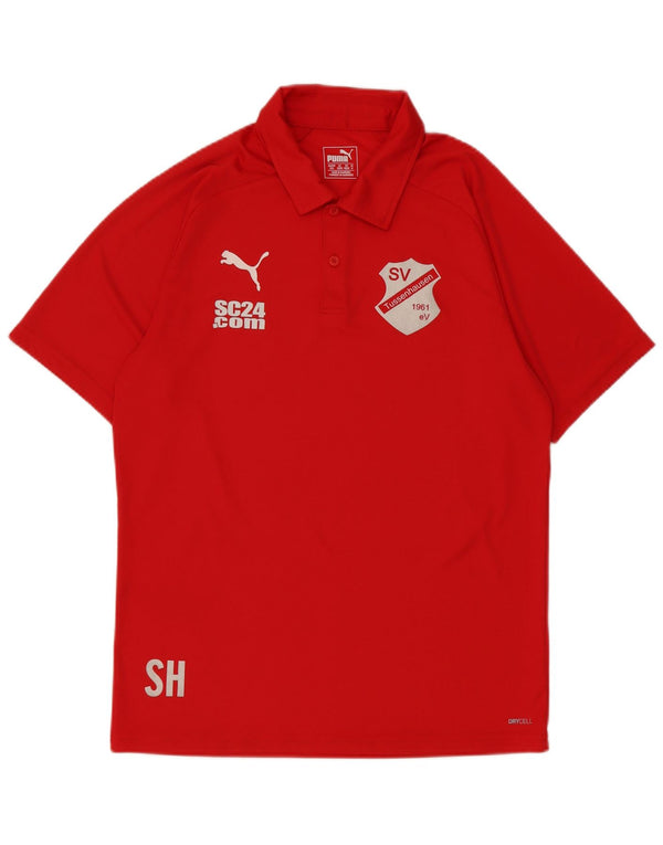 Męska graficzna koszulka polo Puma w kolorze średnio czerwonym