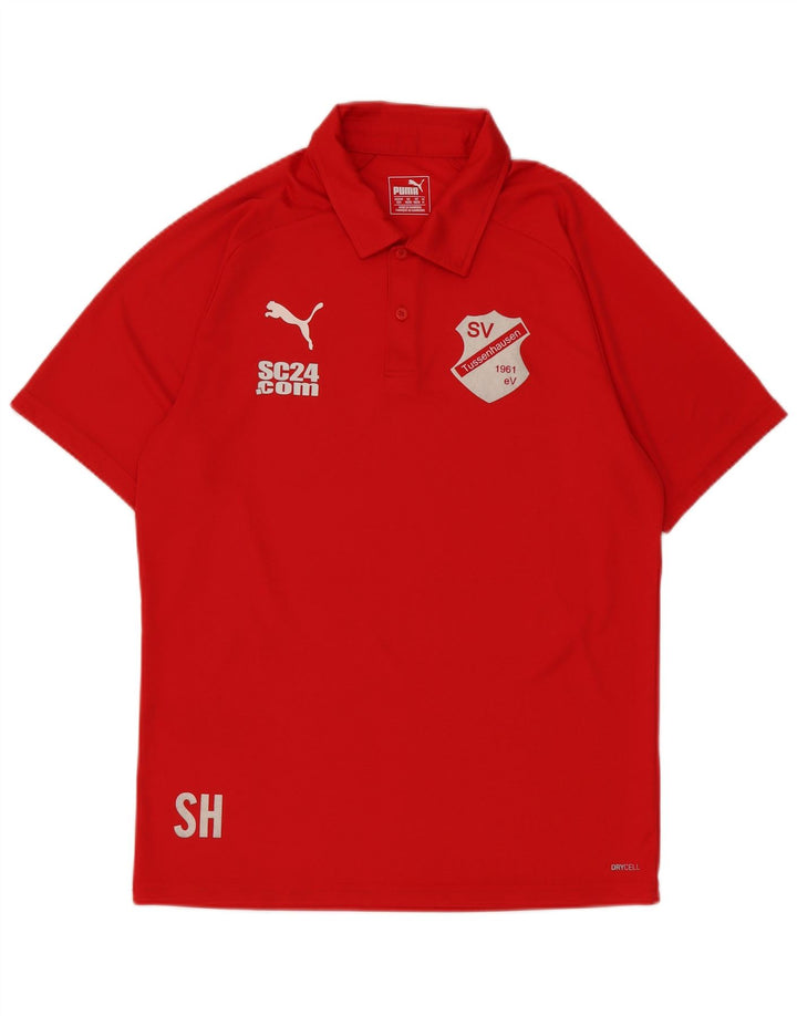 Męska graficzna koszulka polo Puma w kolorze średnio czerwonym