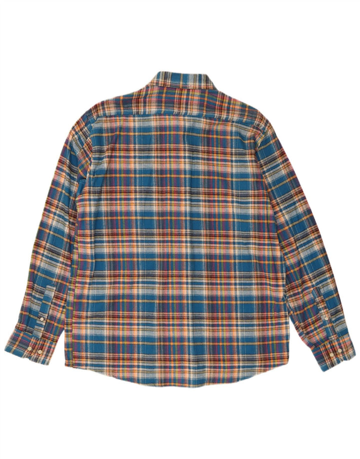 Męska koszula flanelowa Evolution 2XL, bawełniana niebieska krata