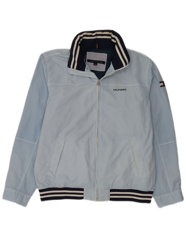 Męska kurtka bomber z kapturem Tommy Hilfiger UK 40 w duże niebieskie paski