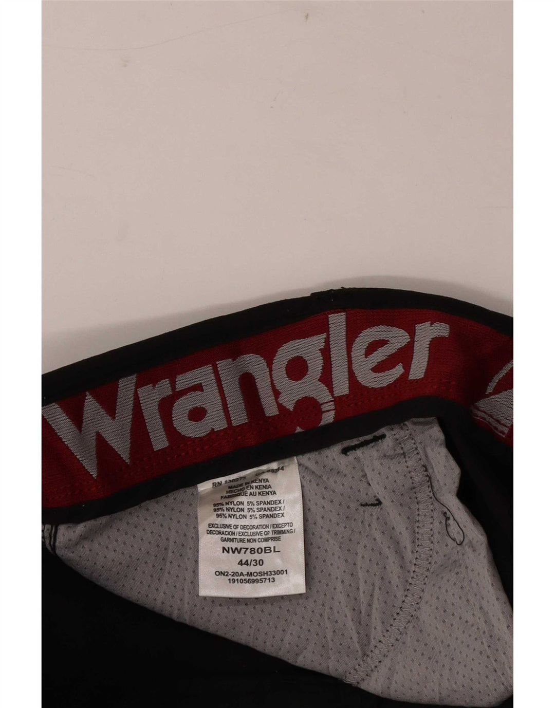 Męskie spodnie cargo Wrangler W44 L30 z czarnego nylonu