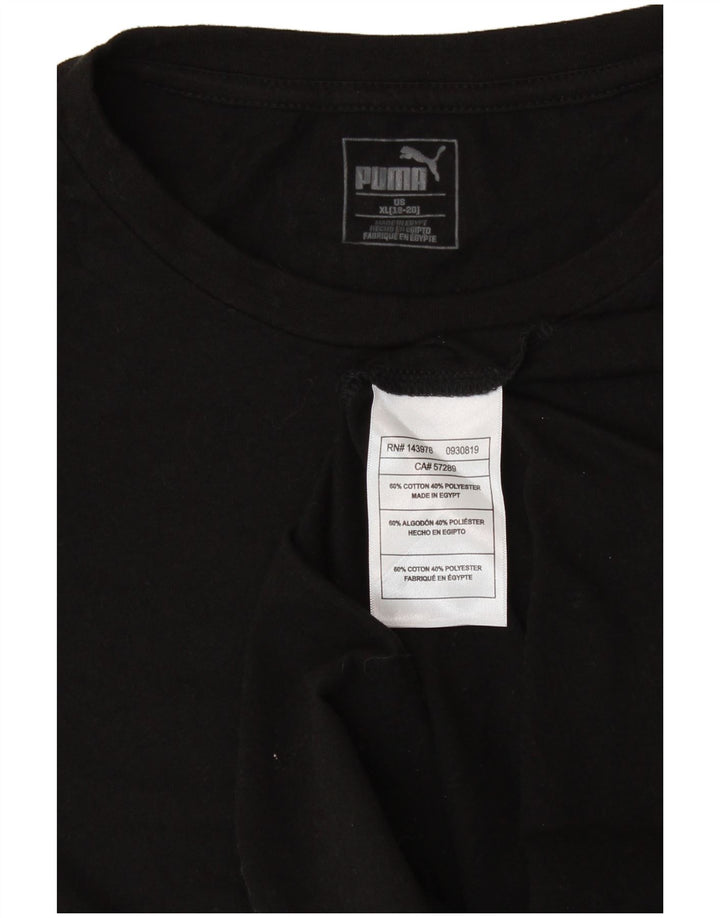 Dziewczęca koszulka z grafiką PUMA z długim rękawem 15-16 lat XL, czarna bawełna