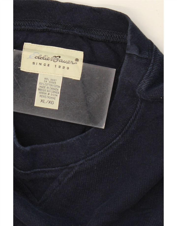 EDDIE BAUER Mens Sweatshirt Jumper XL Navy Blue Cotton Vintage Eddie Bauer and Second-Hand Eddie Bauer from Messina Hembry 
