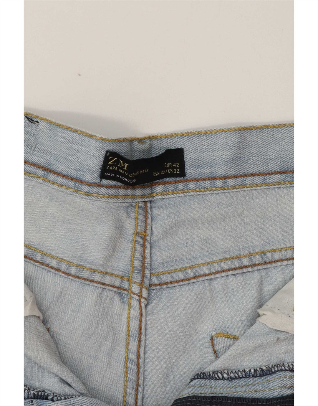 Zara Męskie proste dżinsy EU 42 duże W32 L32 niebieskie