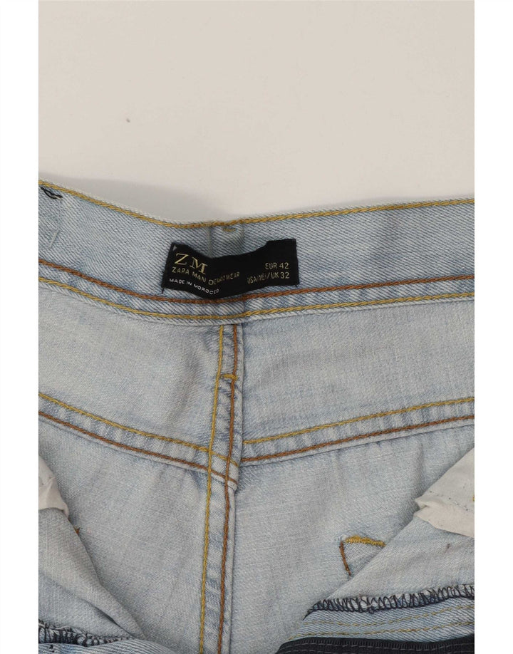 Zara Męskie proste dżinsy EU 42 duże W32 L32 niebieskie