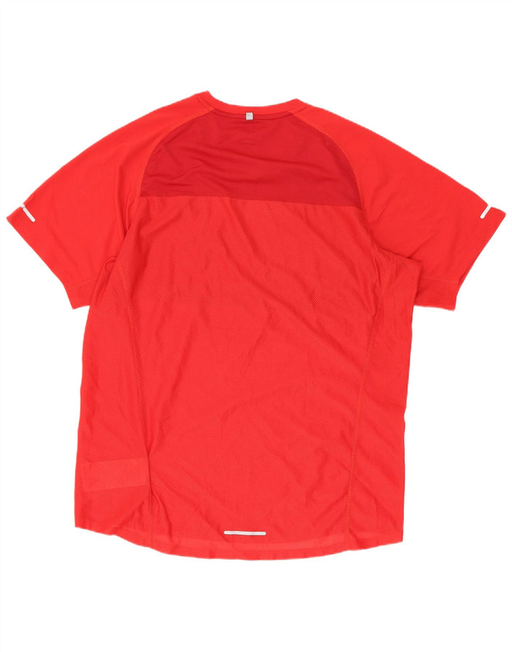 Męska koszulka Nike Dri Fit, poliestrowa koszulka w kolorze średniej czerwieni