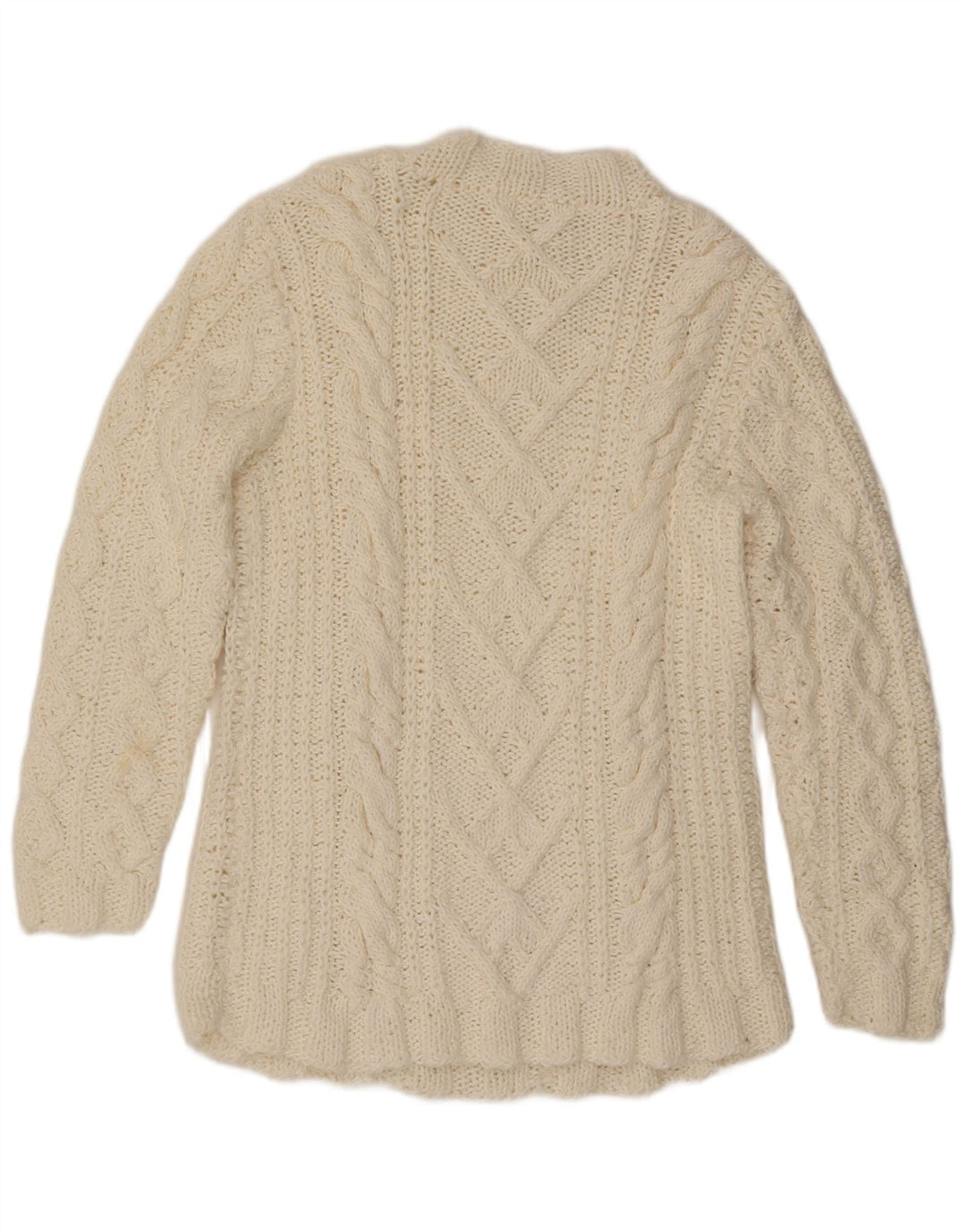 Sweter damski VINTAGE z golfem UK 16, duży w kolorze złamanej bieli