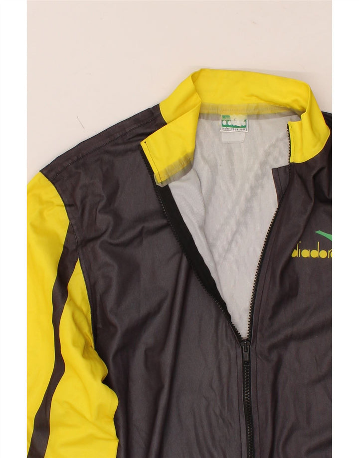 DIADORA Mens Tracksuit Top Jacket Medium Black Colourblock Polyester Vintage Diadora and Second-Hand Diadora from Messina Hembry 