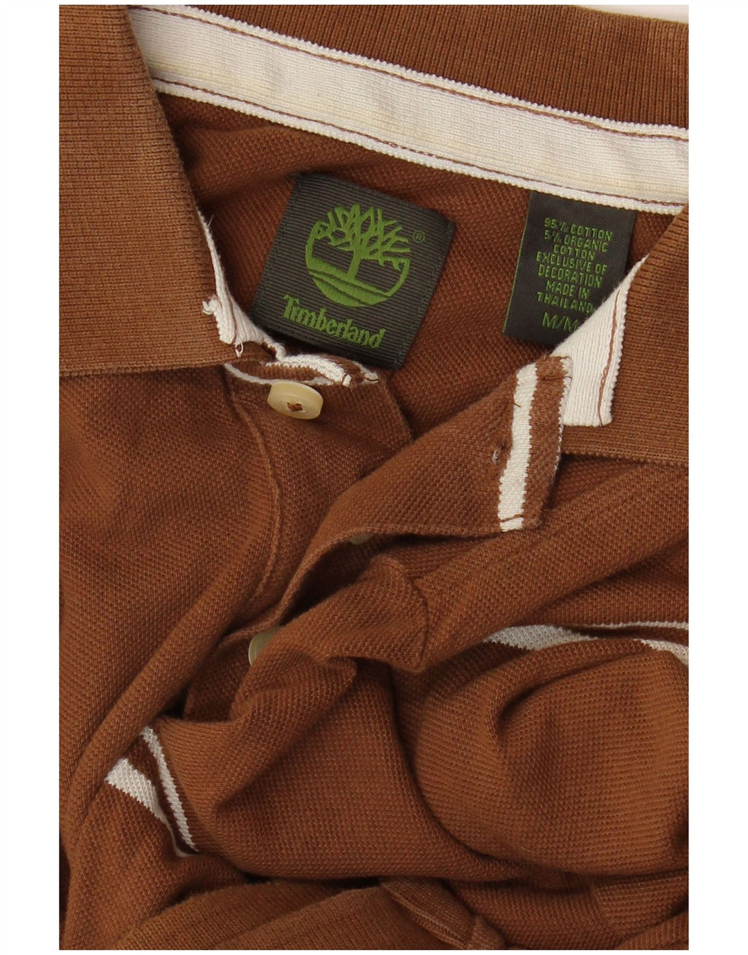 Męska koszulka polo TIMBERLAND Średniobrązowa, bawełniana w paski