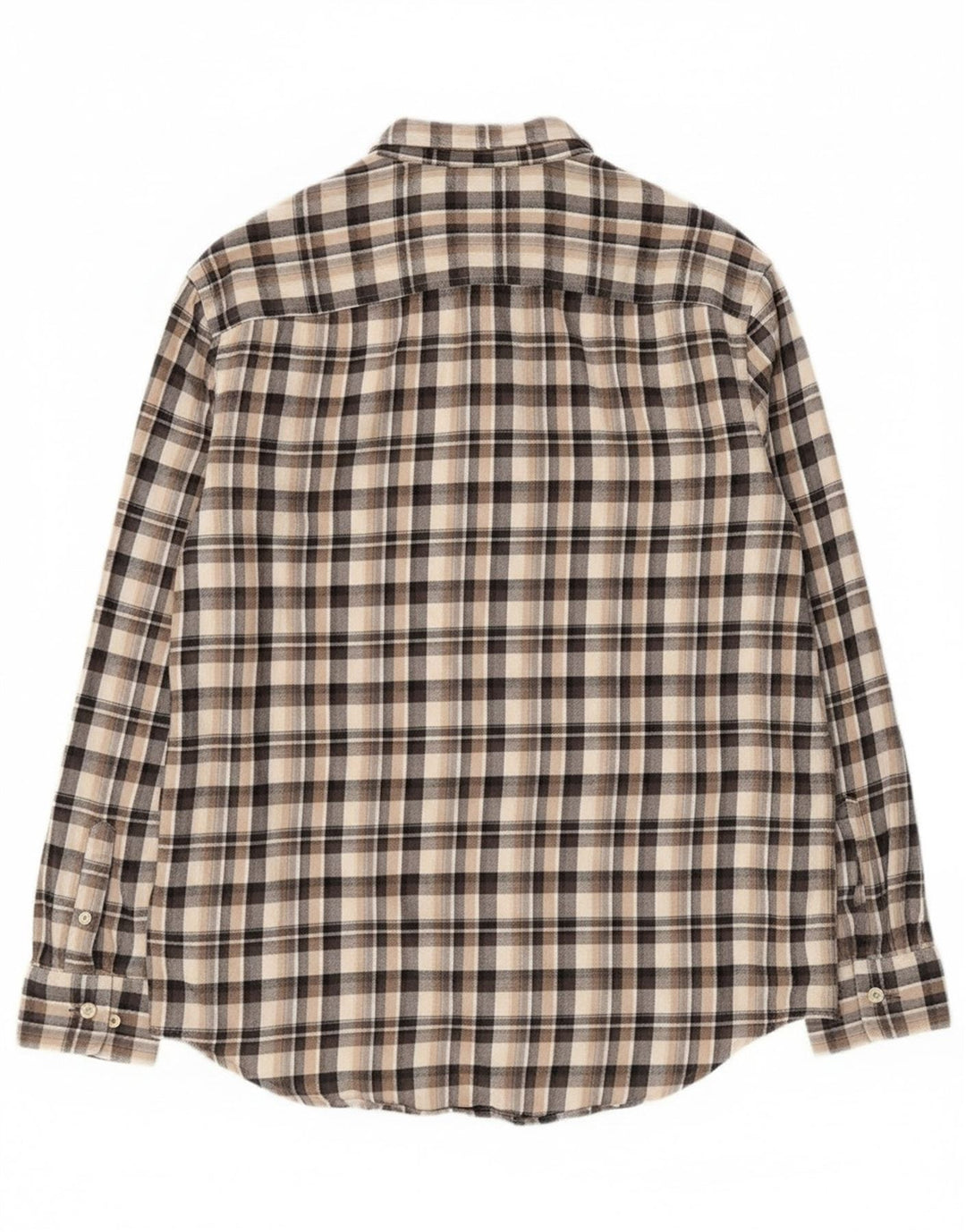 Męska koszula flanelowa Calvin Klein w średnią beżową kratkę, bawełniana