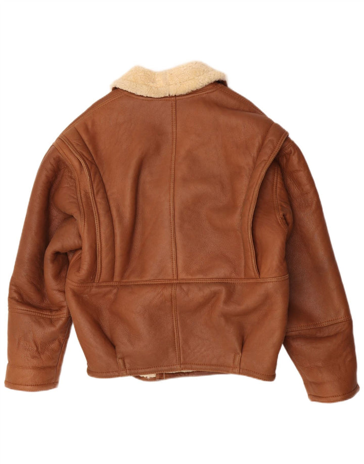 Vintage męska kurtka shearling IT 48 średni brąz