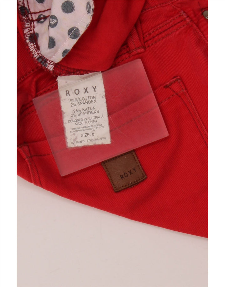 Damskie dżinsy rurki Roxy US 8 Medium W28 L27 Czerwone bawełniane