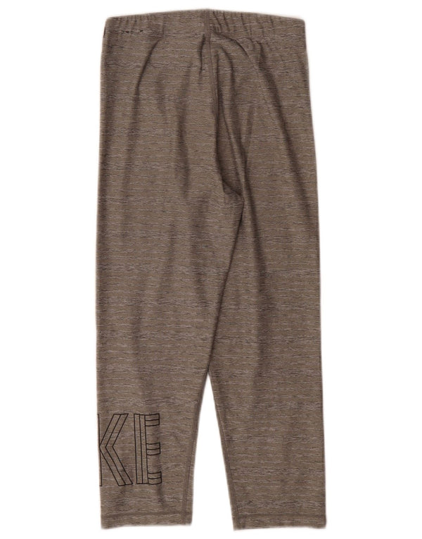 Damskie legginsy Nike Dri Fit Graphic Capri UK 10, małe, szare nakrapiane