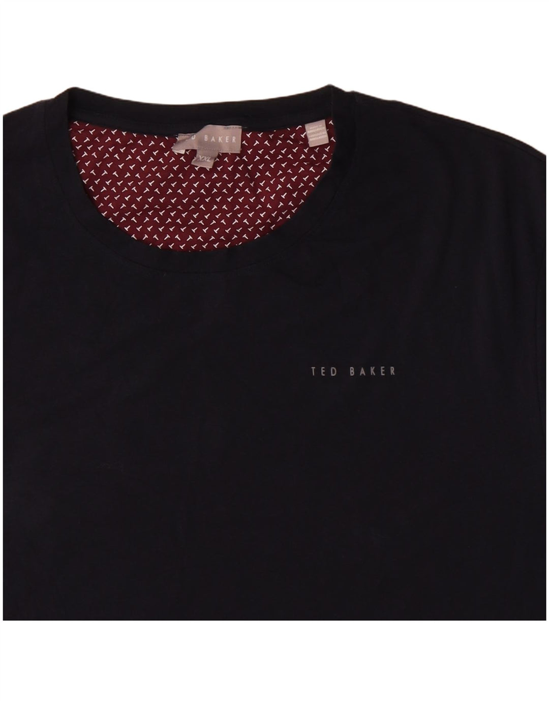 Ted Baker Męski T-shirt Top 2XL Granatowy, Bawełniany