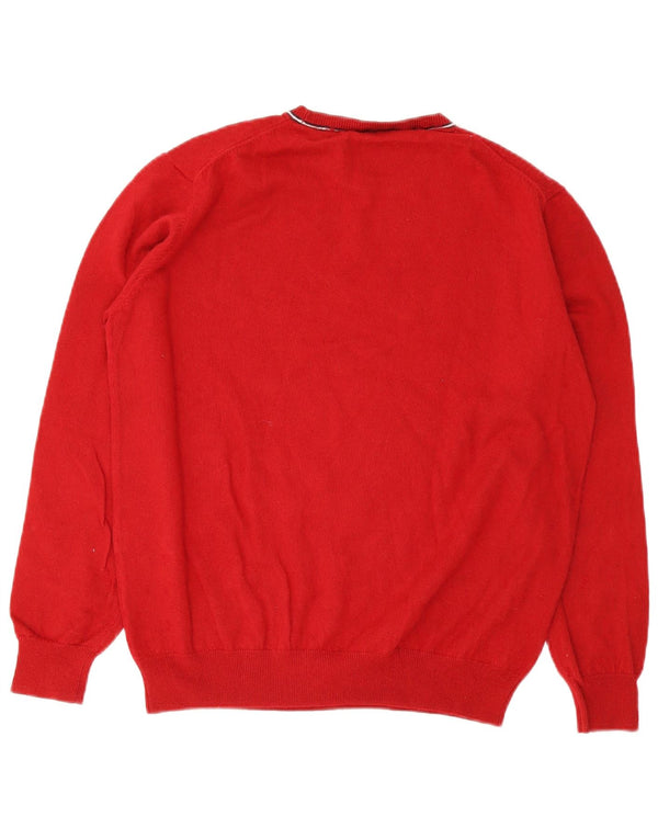 Damski sweter z wycięciem pod szyją Harmont & Blaine UK 20 2XL Czerwona bawełna