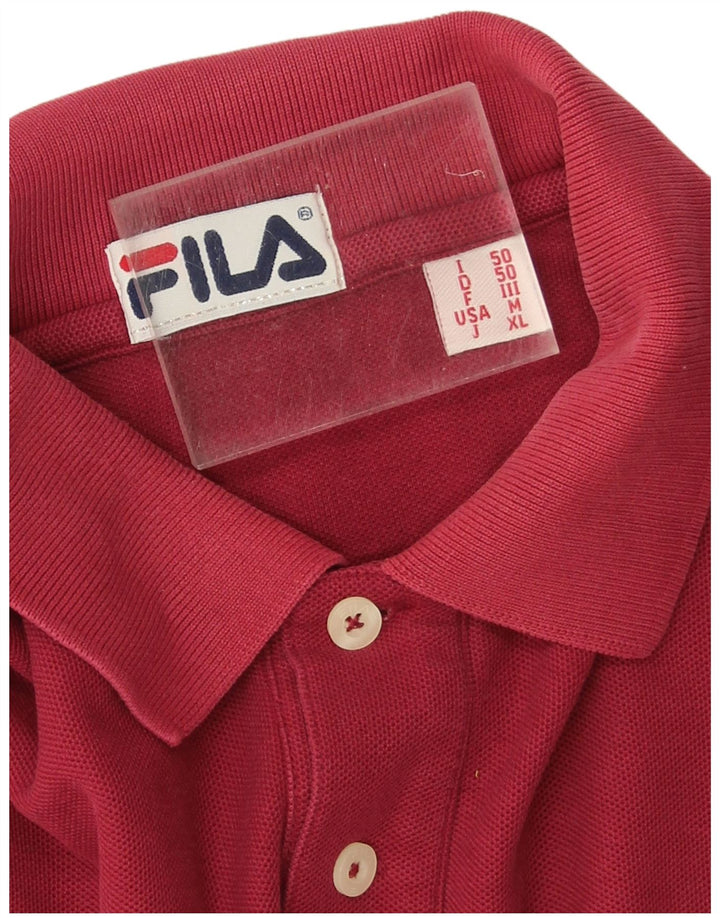Męska koszulka polo Fila IT 50, średnia czerwona, bawełniana