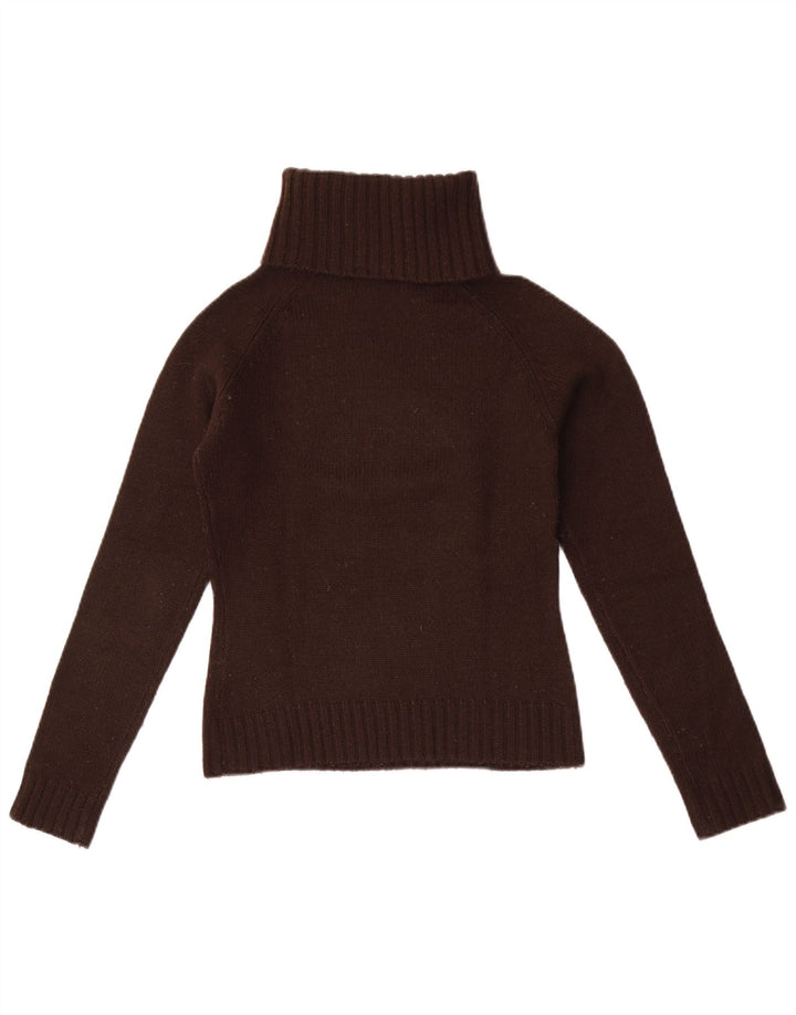 Sweter damski Zara z wywijanym dekoltem UK 10 Mały brązowy akryl