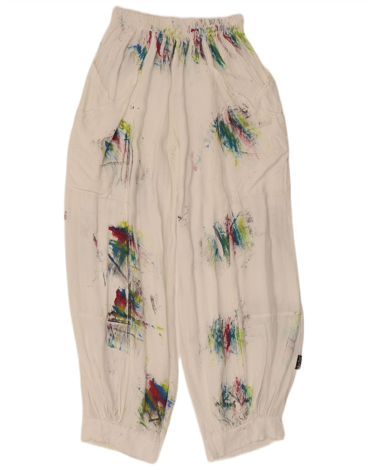 Damskie spodnie haremowe w stylu vintage, średnie W28 L29, wiskoza White Tie Dye