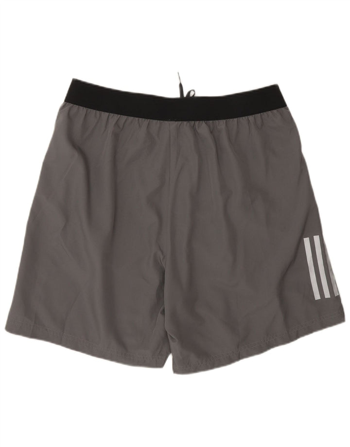 Męskie spodenki sportowe Adidas Aeroready, duże, szare, z blokami kolorów, poliestrowe