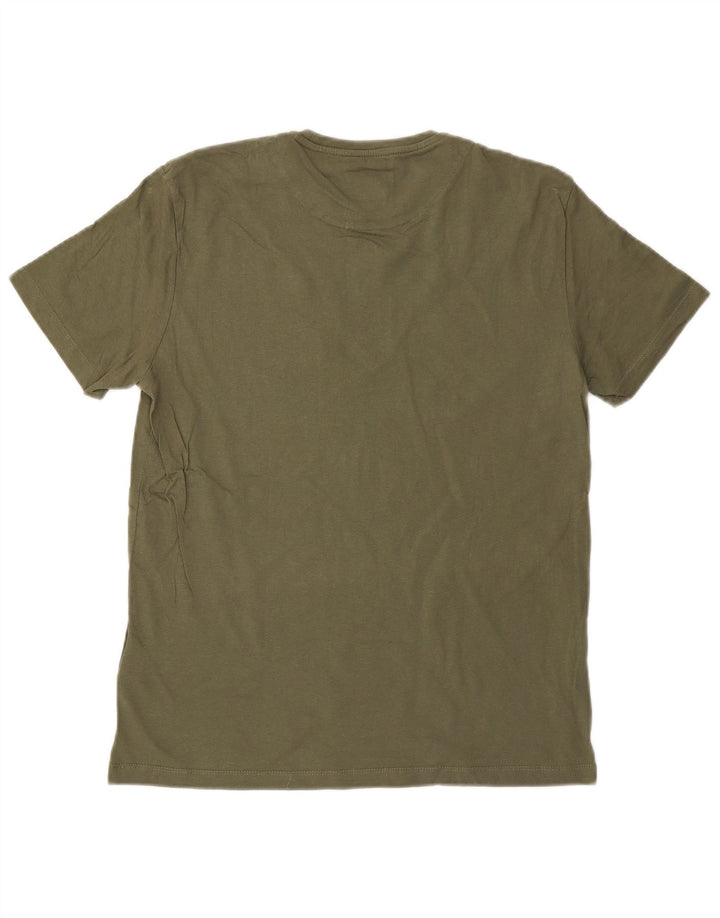 Męski T-shirt z grafiką GAS, duży, bawełniany khaki