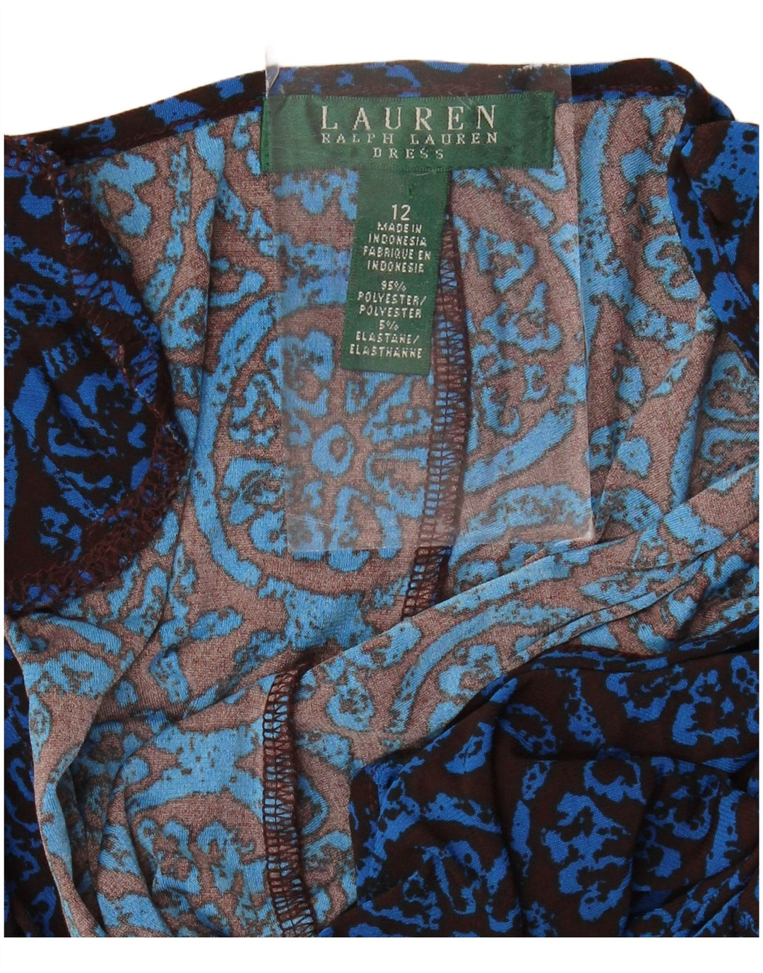 RALPH LAUREN Damska sukienka płaszczowa bez rękawów US 12, duże, niebieskie kwiaty