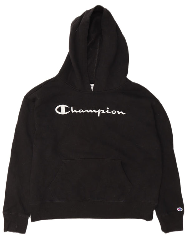 Damski sweter z kapturem Champion Graphic Oversize UK 10 Small, czarny, bawełniany